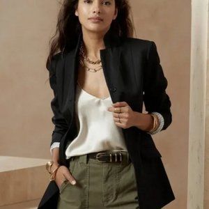 Banana Republic Black Riding Blazer Jacket 10 NEW!